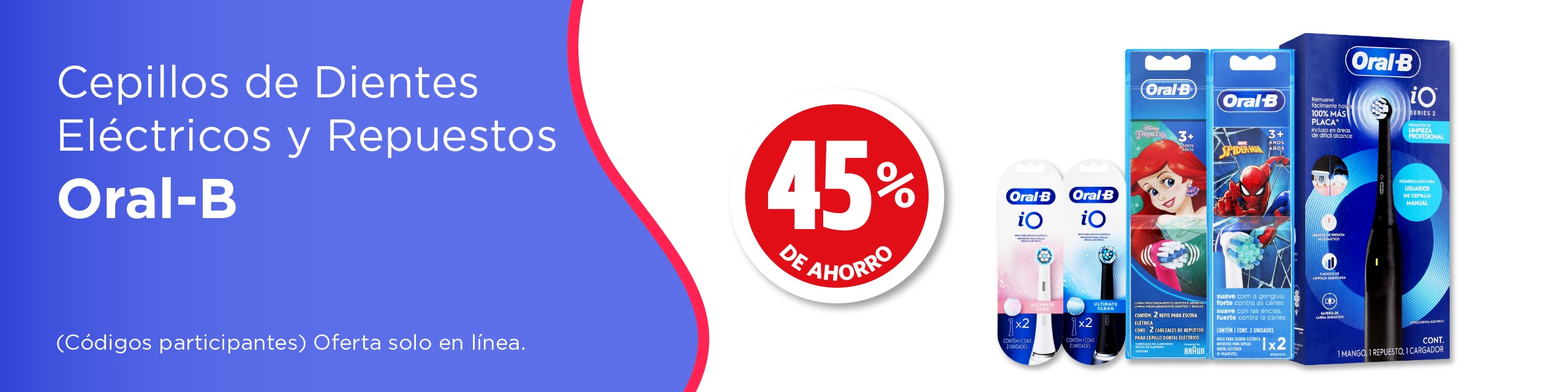 Cepillos de dientes el&eacute;ctricos y repuestos Oral-B 45% de ahorro